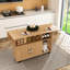 Table pliante multifonctionnelle en noyer avec tablettes de rangement et roulettes Bureau compact 47 po pour dortoir de cuisine ou bureau en panneau de fibres à densité moyenne