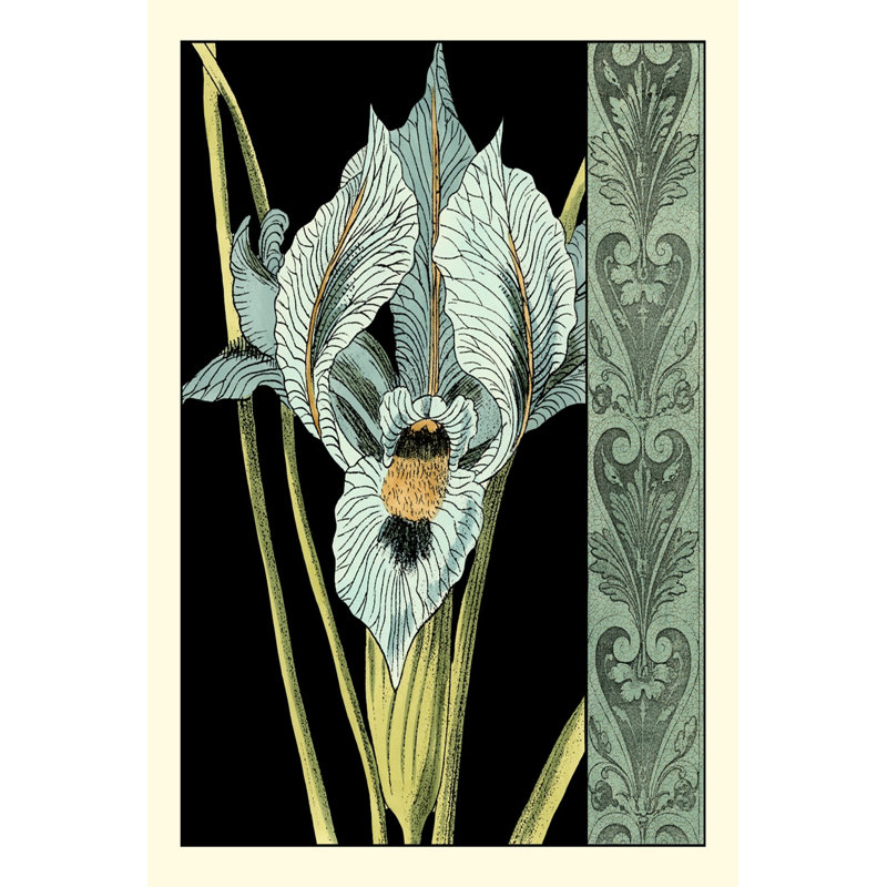 Nouveau Floral In Blue II by Vision Studio - Wrapped Canvas Painting, 46cm H x 30cm W