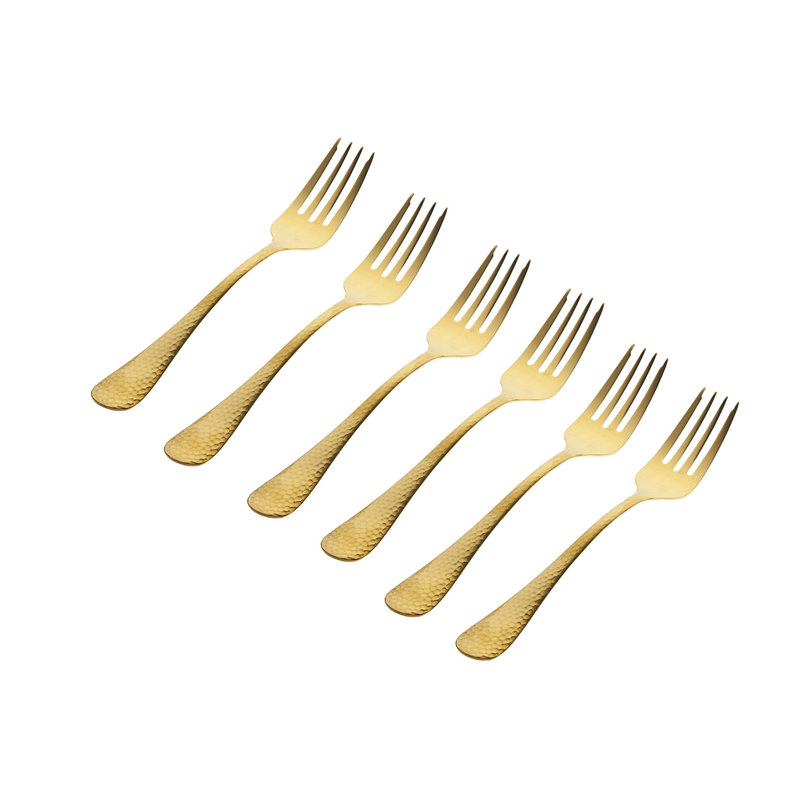 Ensemble de 6 fourchettes à salade Taniya, Doré