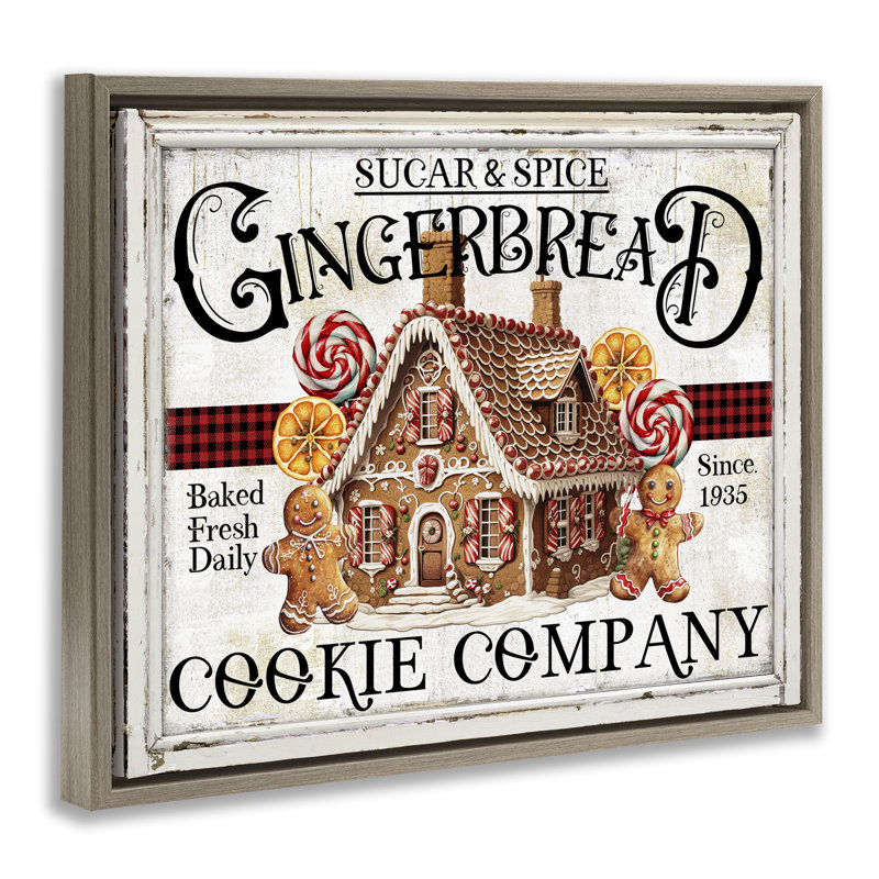 Art mural sur toile Gingerbread, Cadre flottant orme Montalcino, H 25 po x l 31 po
