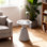 Tables de bout d'extérieur en ciment pour patio, table d'appoint de jardin, petite table d'appoint ronde moderne pour l'extérieur, tabouret de jardin en souche d'arbre pour l'intérieur et l'extérieur