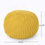 Pouf tricoté rond en coton, jaune