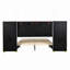 Lit plateforme tapissier, deux prises et ports de charge USB des deux côtés, deux coussins de chevet-144020124-144020125