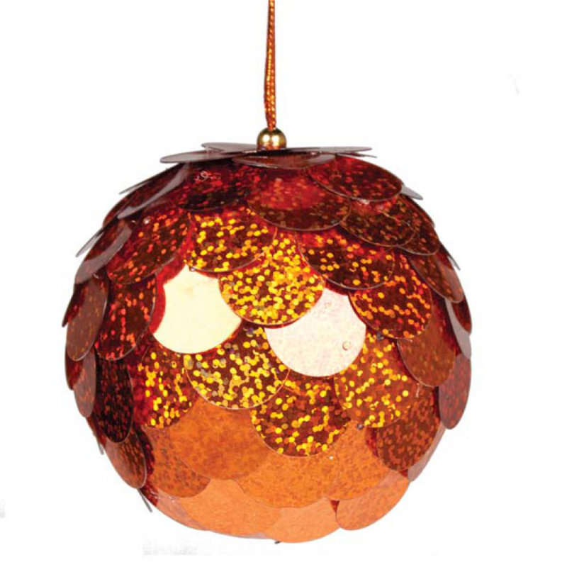 8cm Ball Ornament, Orange