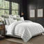 August Stripe Reversible Cotton Duvet Cover Set-505051813-505051809