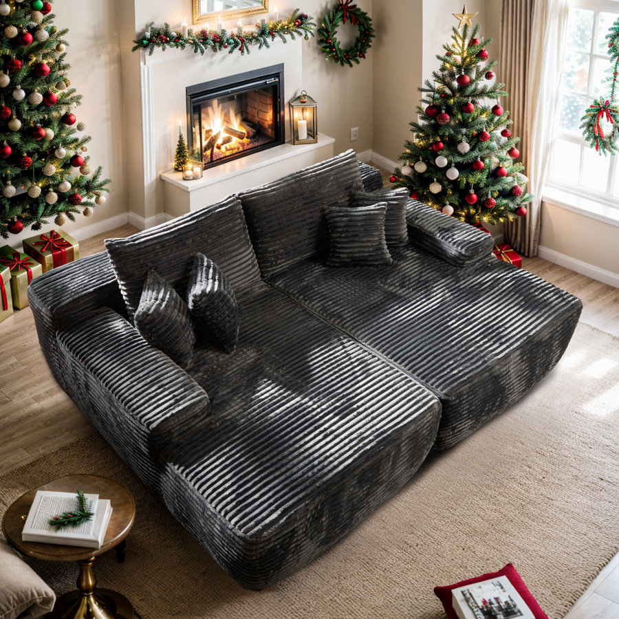 83.87"  Sleeper Sofa With Dual Mattress