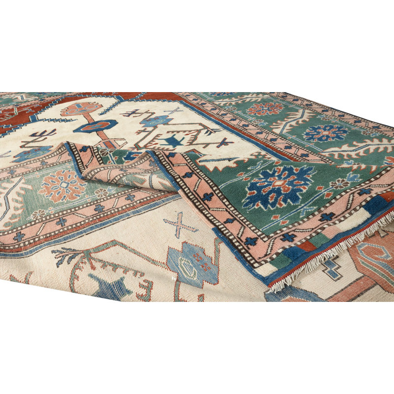 Tapis à motif géométrique, tapis turc authentique fabriqué à la main, 100% laine