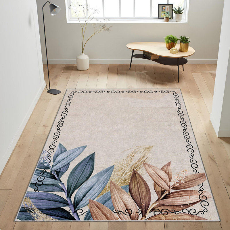 Luxurious Woven Carpet, 100% Polyester, 70.9 x 110.2 Inches | 740 g/m², Non-Slip Felt Dot Underside, 0.2 Inch Pile Height | Machine Washable, Easy Care, Perfect for Living Room & Bedroom Décor