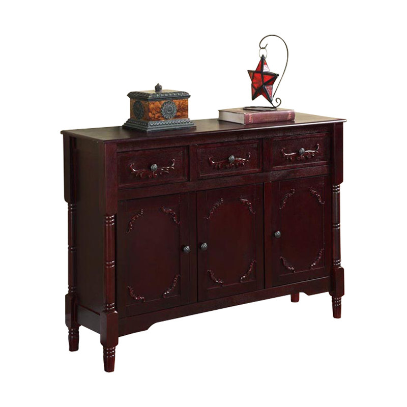 Buffet bas / console avec tiroirs et rangement Glen Arbor, Cerisier