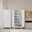 Armoire de rangement pour garde-manger en métal de 75 po de hauteur, armoire autoportante avec 2 portes et 5 tablettes réglables, rangement pour la cuisine, la salle de bain, le garage, la salle à manger ou la buanderie (blanc)-680233052
