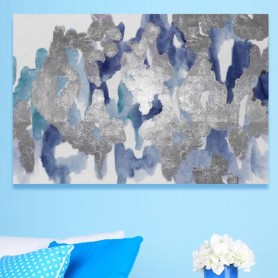 " Abstract Gray/Blue/White Palais " Painting Print