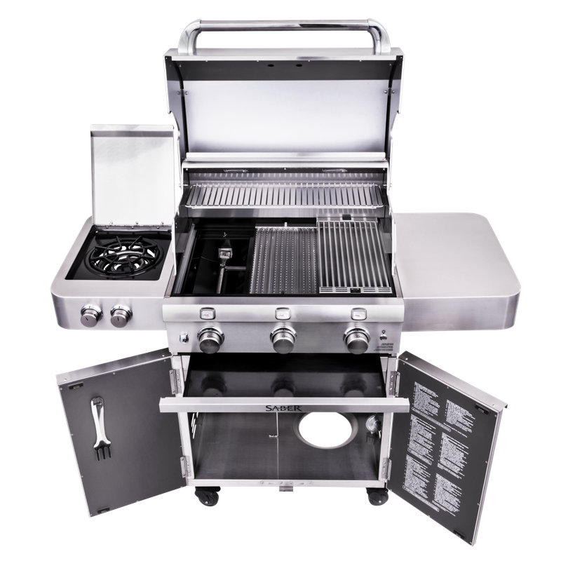 Saber 3-Burner Propane Gas Grill with Cabinet