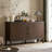47 Inch Sideboard Buffet Cabinets With 2 Wood Doors And 2Drawers  Minimalist Wooden Storage Cabinet with Metal Handles for Living Room, Kitchen-1174240526