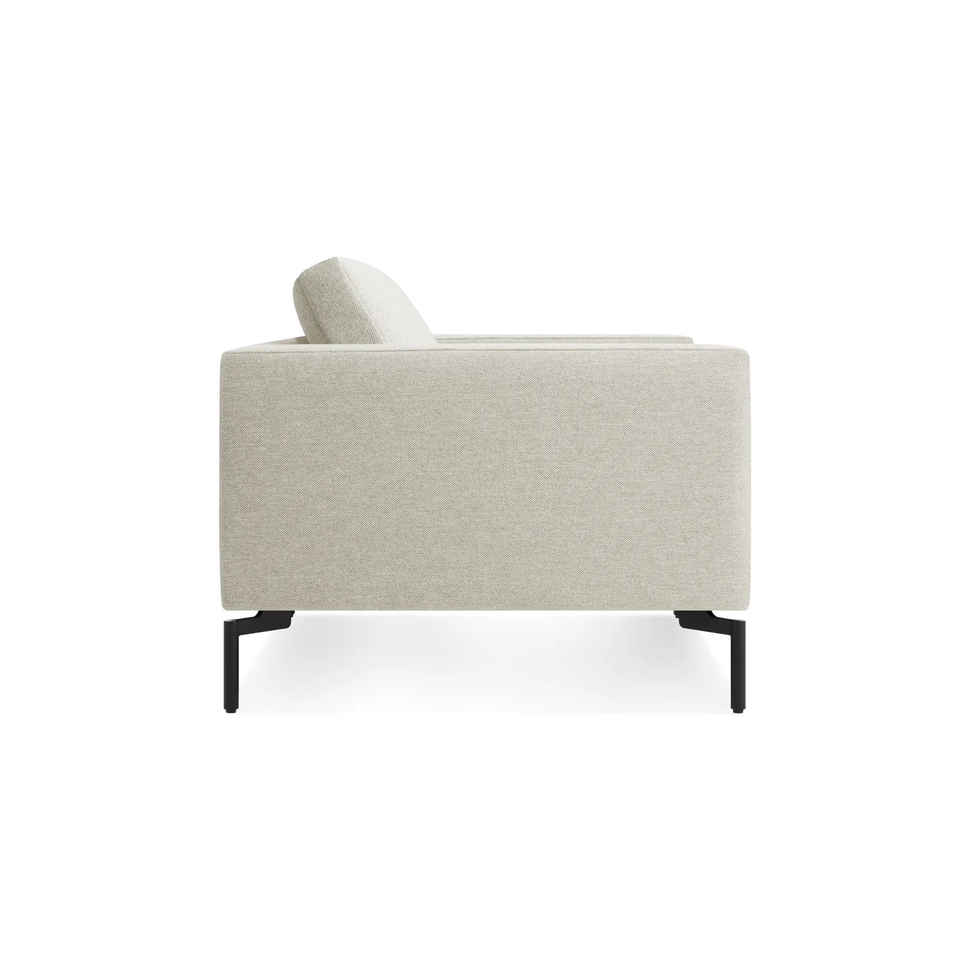 New Standard Upholstered Armchair, Maharam Mode in Clavicle Polyester Blend, Black