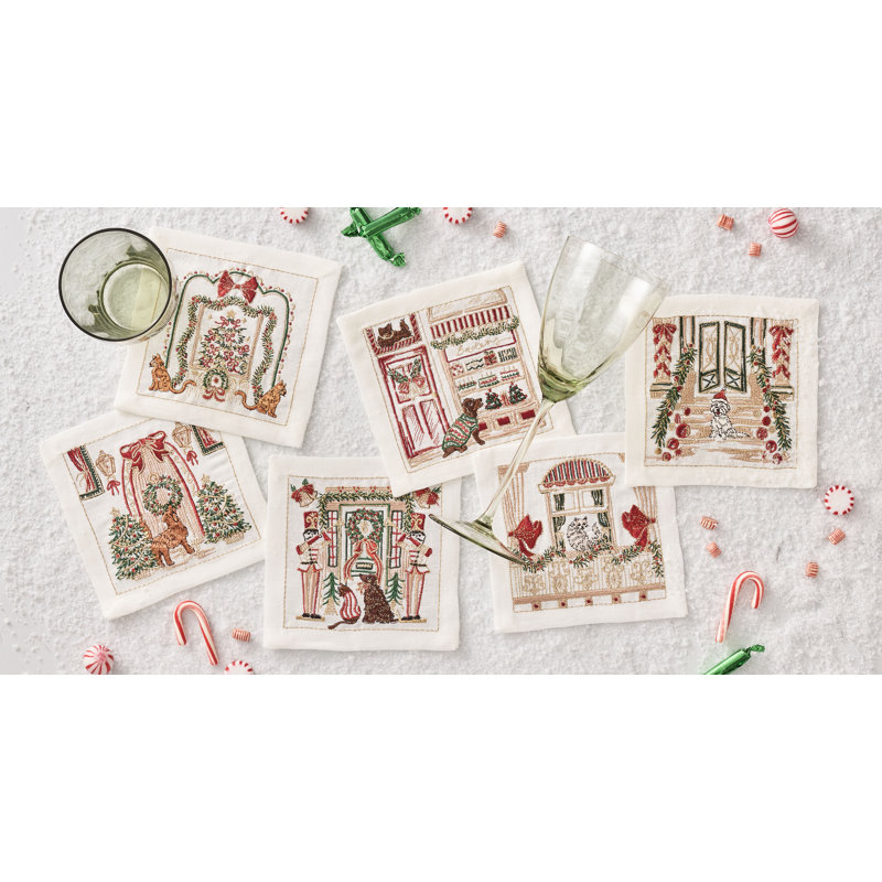 Holiday Paws 6-Piece Cocktail Napkin Set