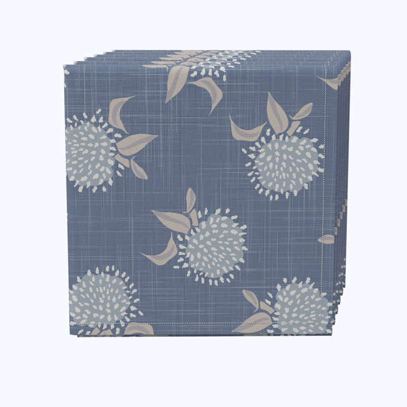 Cotton Twill Floral Square Napkin