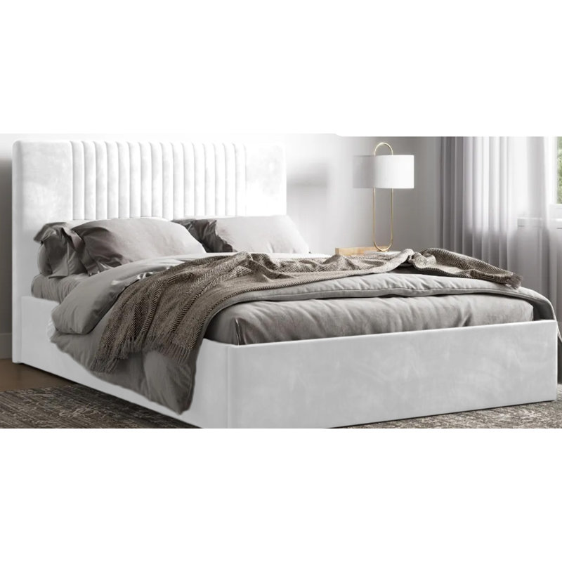 Upholstered Ottman Storage Bed Frame, Single (3'), Silver