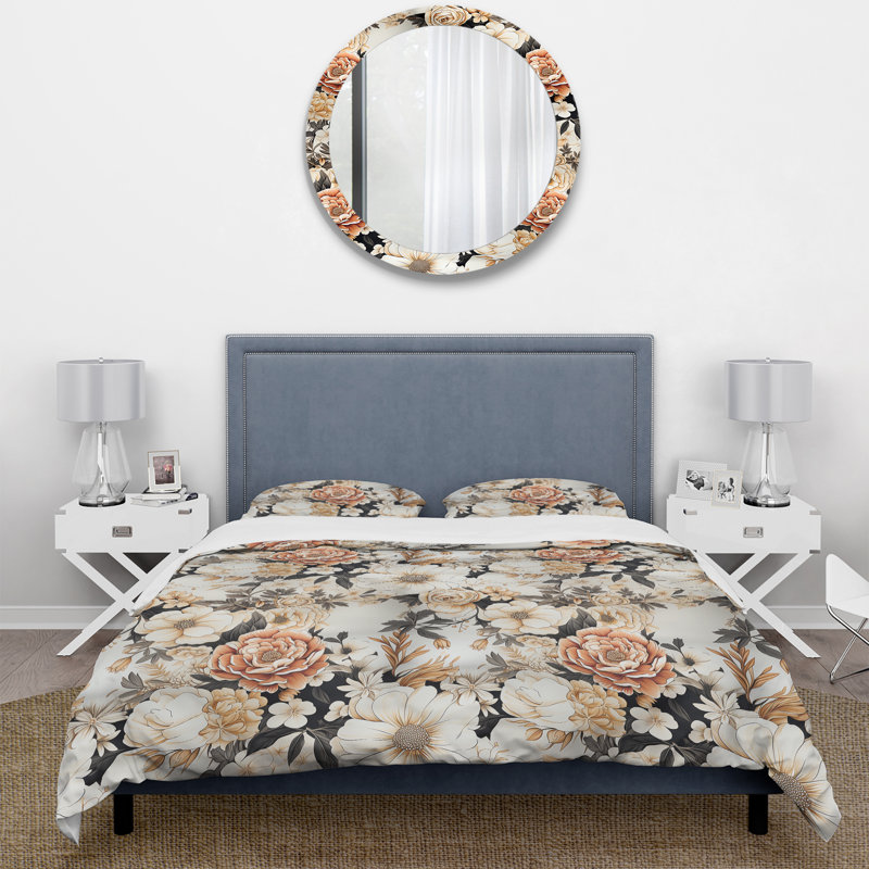 Ensemble de housse de couette Marigold Euphoria Blooms Bouquet - Floral, Housse de couette simple + 1 taie décorative stan