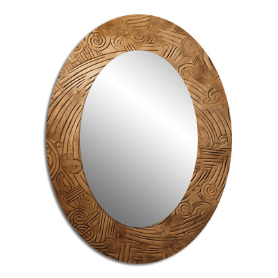 Gold Maze - Miroir mural beige bohème