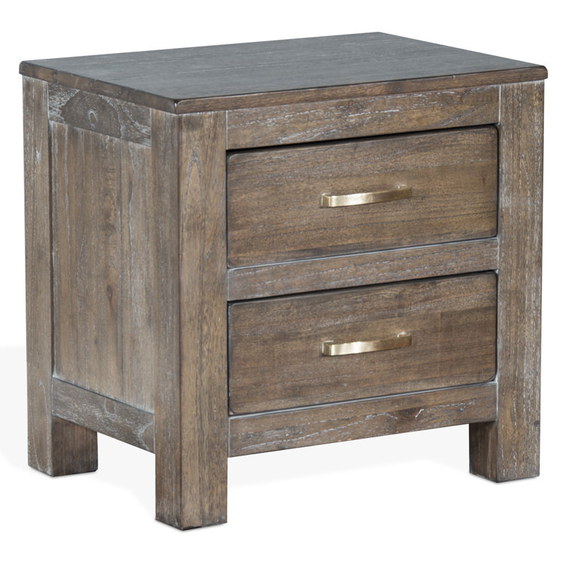 Commode double à 2 tiroirs Jayme, Brun