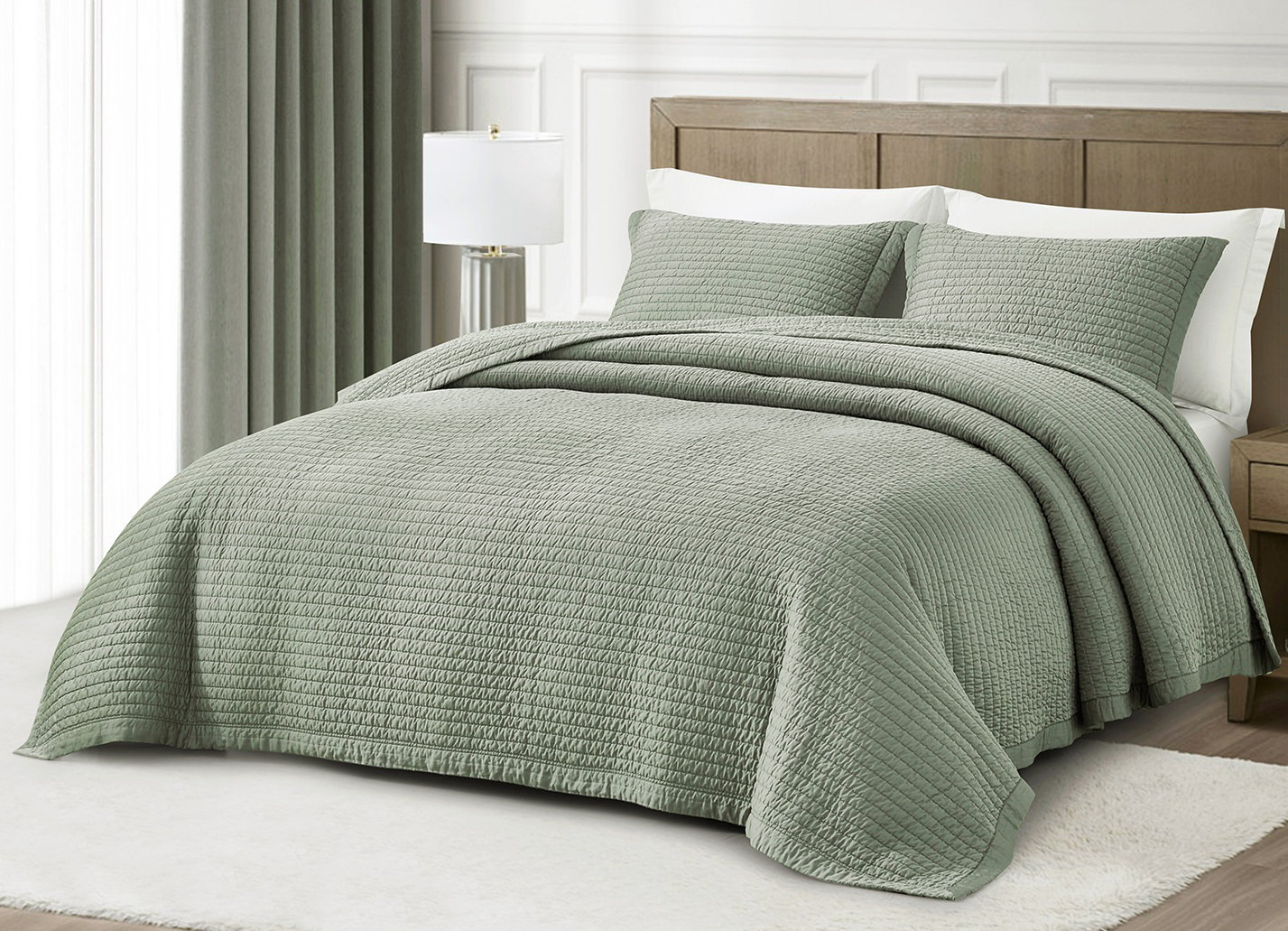 Comfort Wash Sheet Set, Queen, Soft Sage