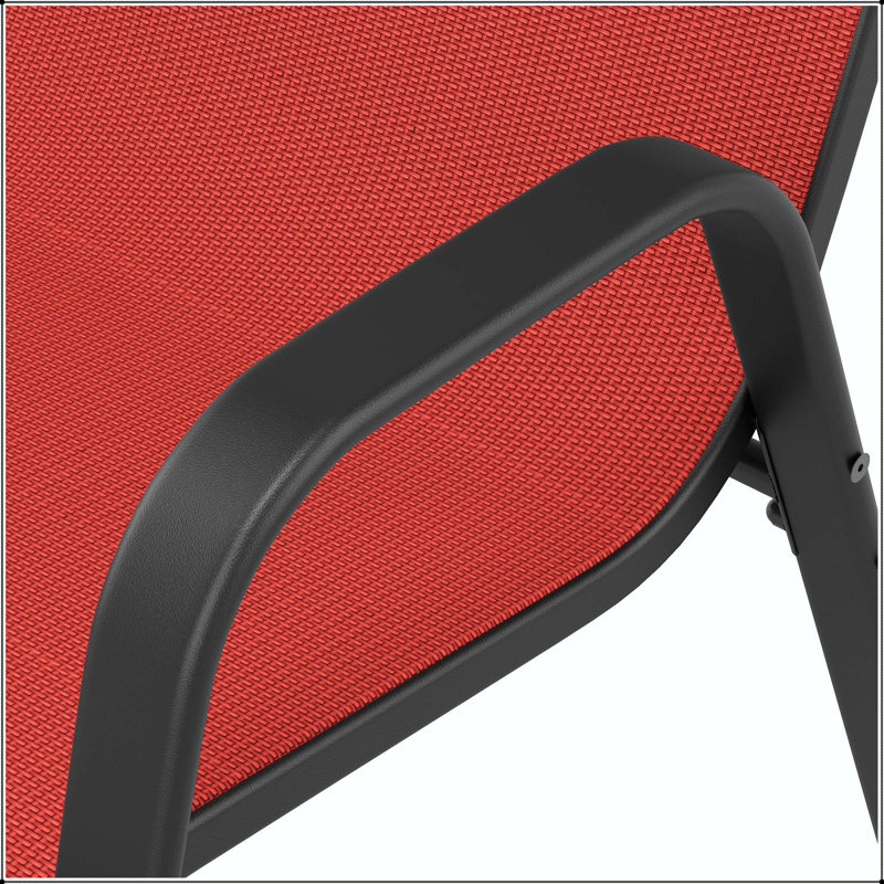 Ensemble de chaises de salle à manger d'extérieur 6 pièces avec large siège ergonomique et capacité de 350 lb, Black+Red