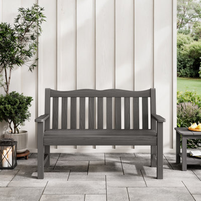 49" Long HIPS All Weather Waterproof Outdoor Bench, Gray