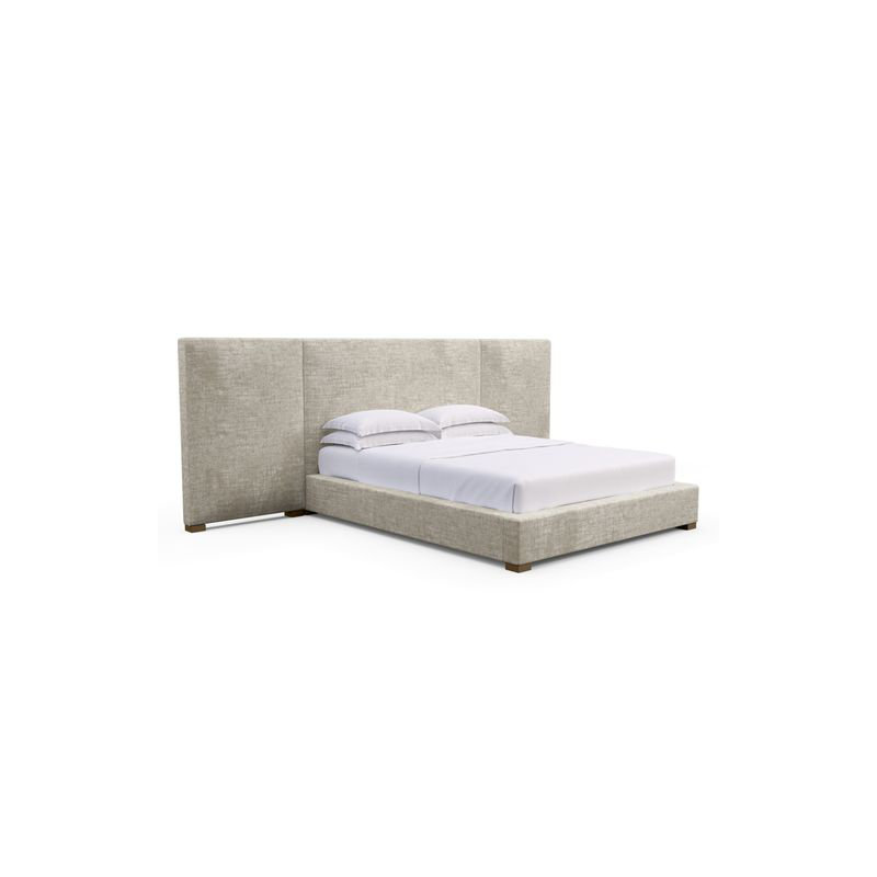 Prospect Upholstered Bed, Box Weave Linen Pumice, Queen, Weathered