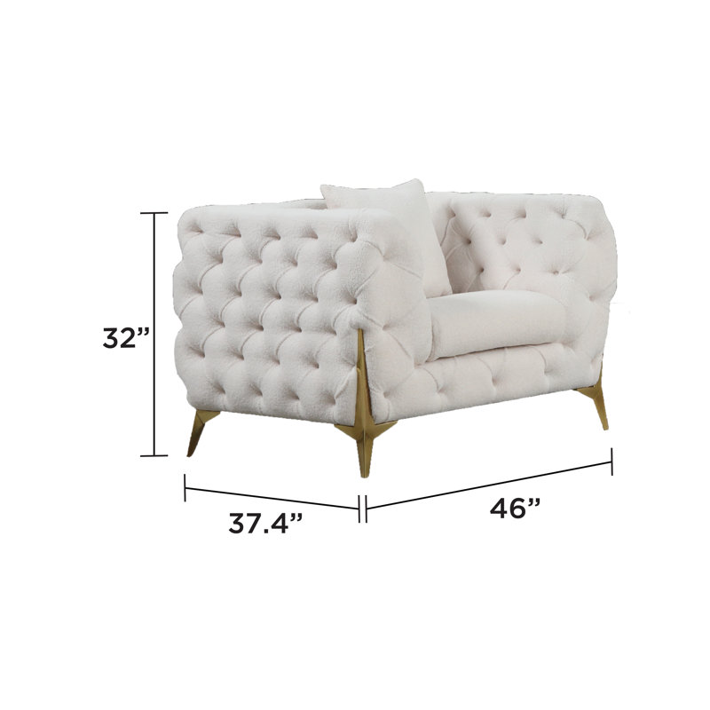 Fauteuil d'appoint Moderno, Velours beige
