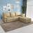 97 inch Modular Sectional Sofa Set, Extra Large L Shaped Couch with Reversible Chaise Modular Convertible Sectional Couch, Couches for Living Room Bedroom Lounge Office, Leather, Mustard Gold-1381455002-1380357779-1346255405