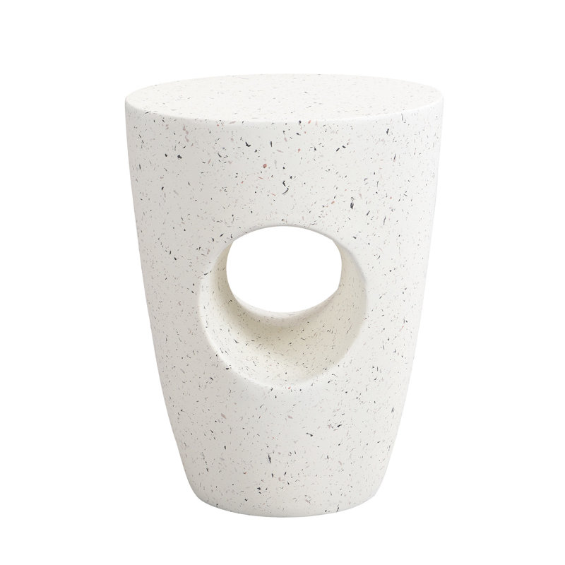 Table d'appoint 14,5 po en oxyde de magnésium beige - robuste, pour table intérieure / extérieure, légère