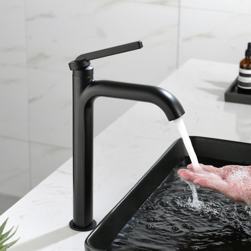 Vessel Single-handle Bathroom Faucet, Matte Black
