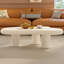 117cm Large Cream White Cloud Coffee Table with Three Cylindrical Legs, Modern Minimalist Design