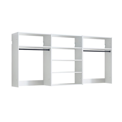 Vedz Walk In Closet W 2 Drawers, 6 Shelves, 2 Hanging Rods, Wood