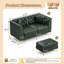 Canapé Chesterfield modulaire léger de luxe avec similicuir capitonné et garniture en métal-251724740