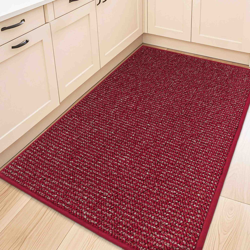 Tapis de cuisine lavables antidérapants, Rouge
