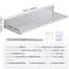 Tablette flottante en acier inoxydable de 8,6 po x 30 po, capacité de 44 lb, rangement pour restaurant, bar, hôtel, argent, tablette spacieuse en acier, facile à assembler