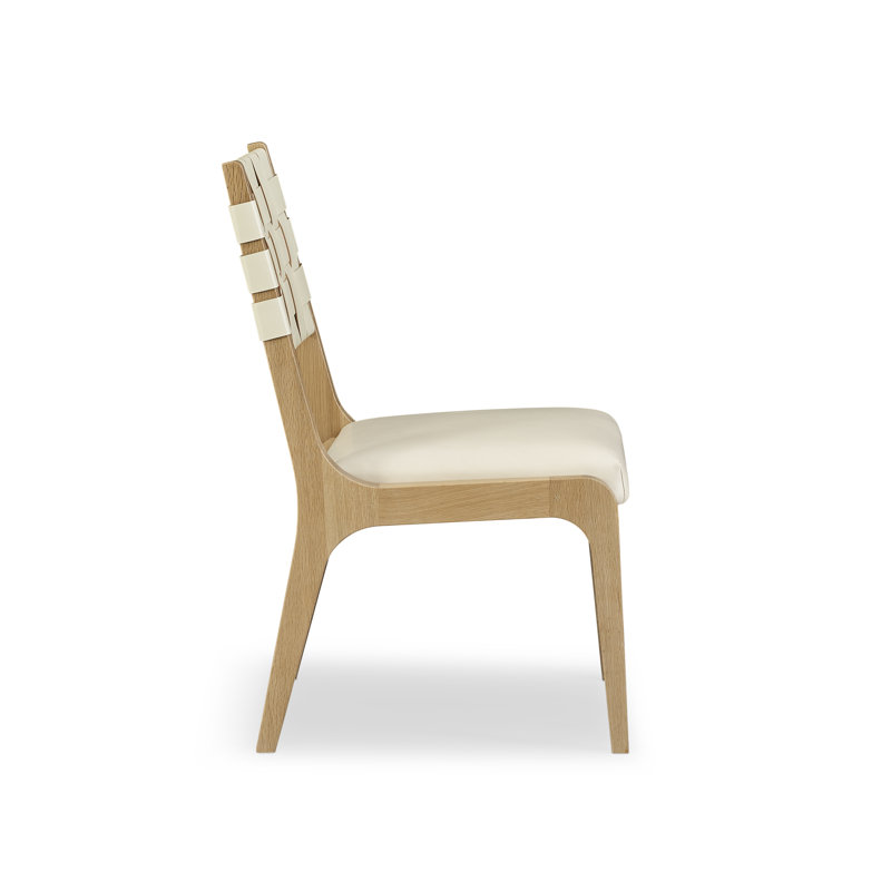 Portfolio120 Welland Leather Dining Chair, Mont Blanc Ivory, Natural