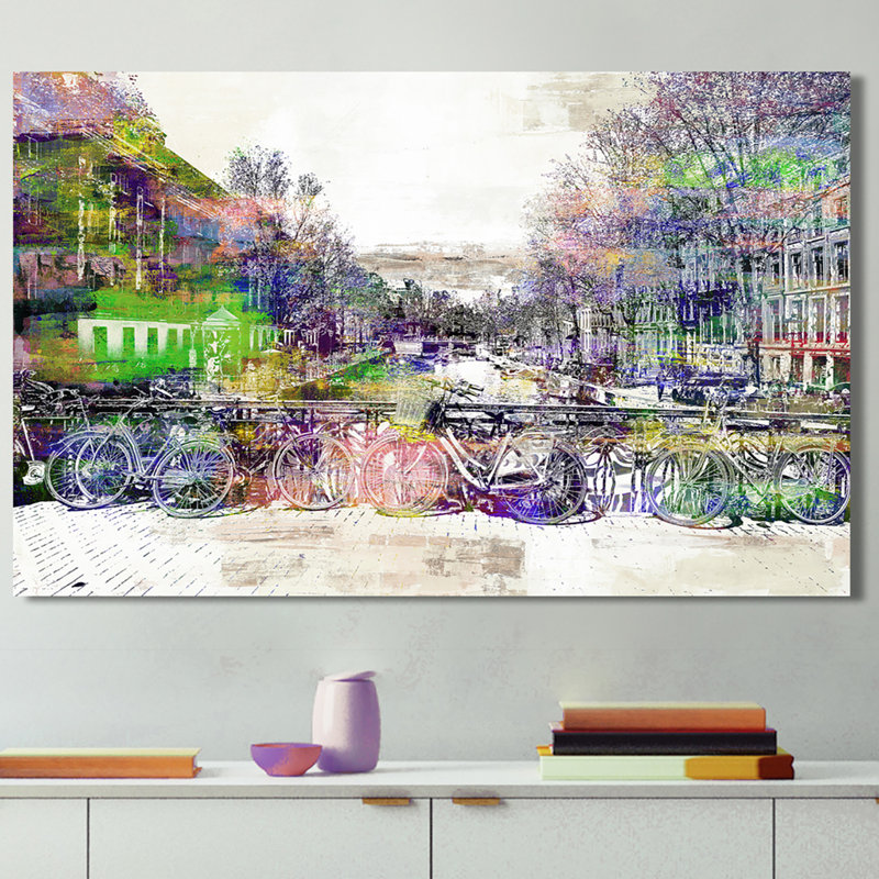« amsterdam iii », impression sur toile tendue, reproduction d’art sur toile, H 18 po x l 30 po x P 1 po