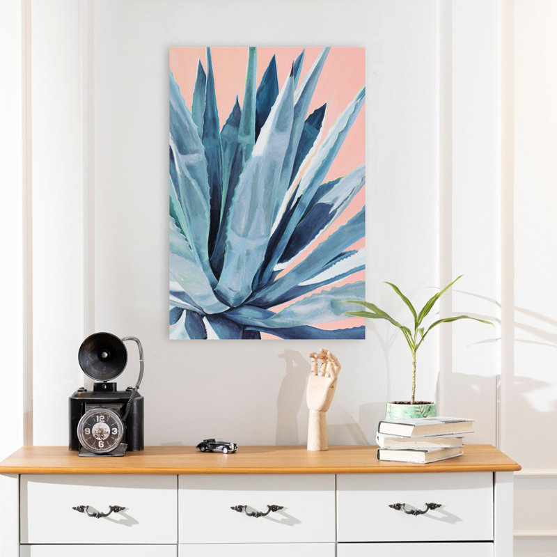 Agave avec corail, H 24 po x l 16 po