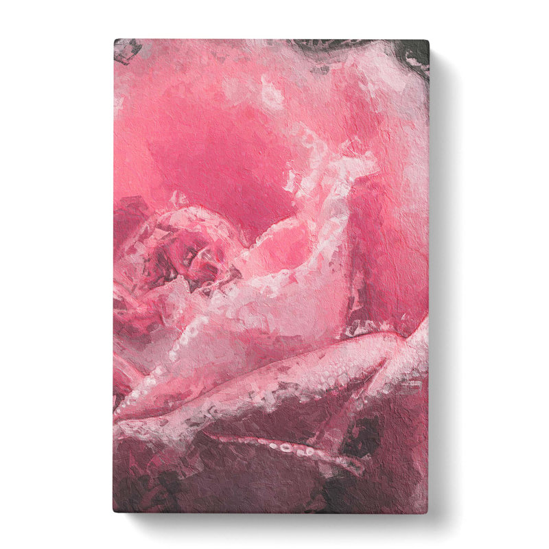 Petals Of A Pink Rose In Abstract - Wrapped Canvas, 60cm H x 40cm W x 3cm D