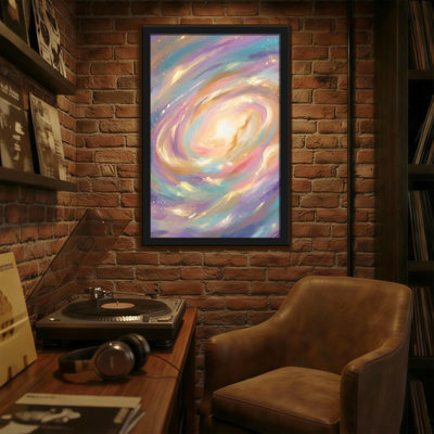 Motif cosmique abstrait tourbillon galactique aux couleurs pastel