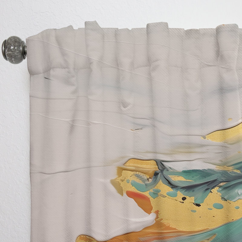 Paysages mystiques or gris Gruffudd - Rideau moderne - Velours obscurcissant - 1 panneau, L 52 po x L 90 po