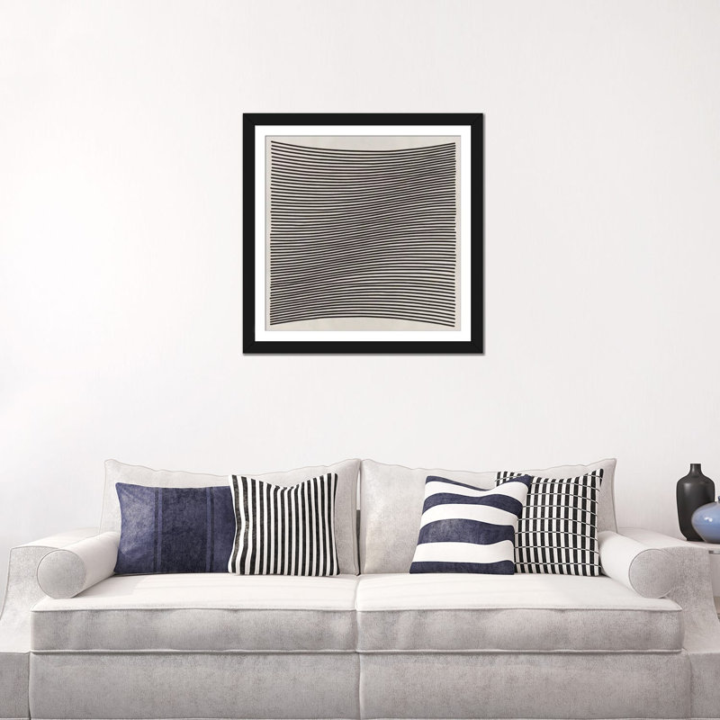 «Jamescia Modern Wavy Lines» par 5by5collective - impression sur toile tendue, H 24 po x l 24 po x P 1 po, Blanc