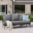 76'' Wide Metal Outdoor Patio Sofa with Cushions-103555024
