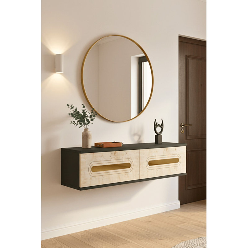 Commode, Black/Beige/Gold