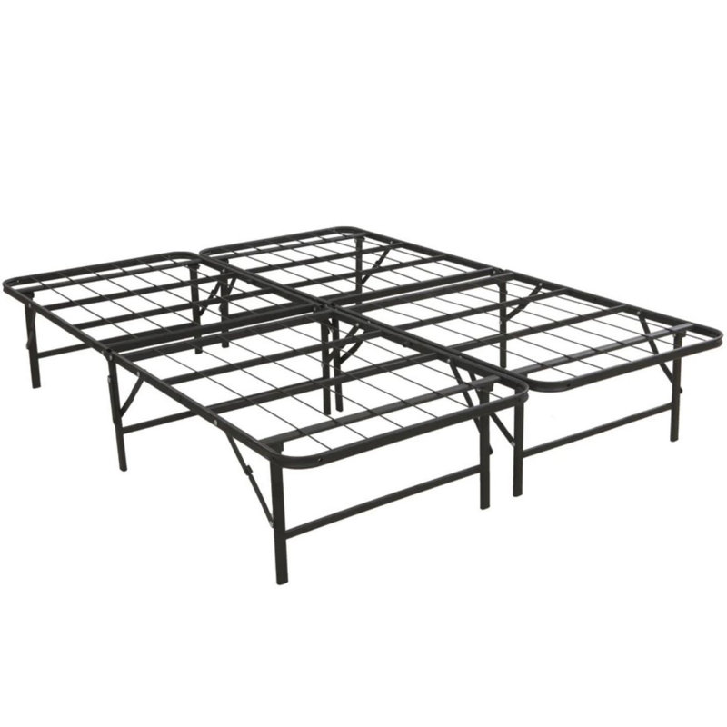 Base de lit plateforme en métal pliable et facile à ranger, Double