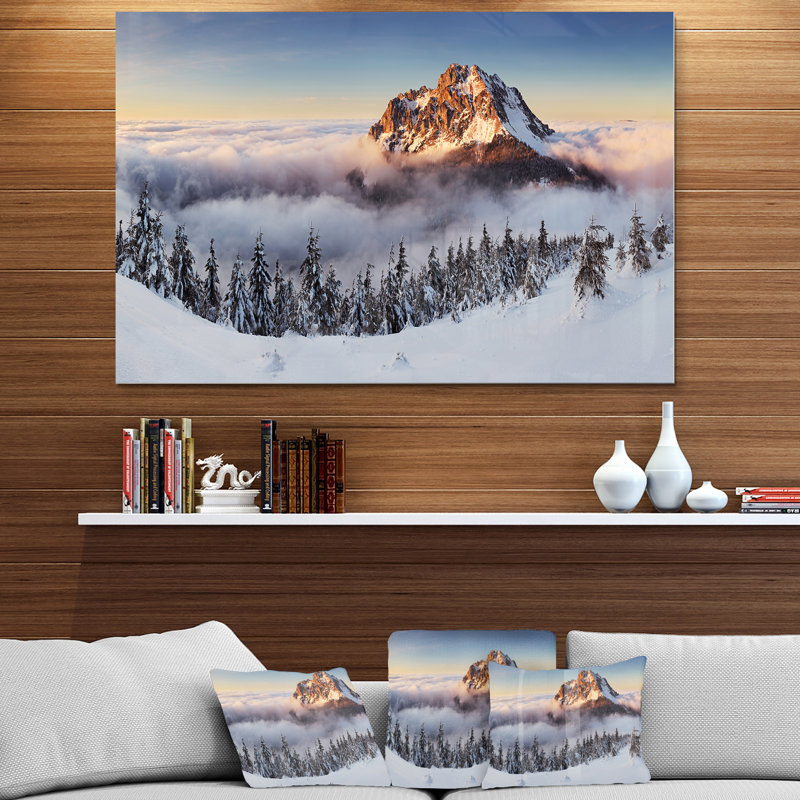 «Winter Mountain Landscape», photographie, Métal métal, H 34 po x l 44 po x P 1,5 po