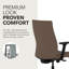 Chaise de bureau ergonomique en tissu HON Ignition 2.0, inclinaison standard, structure noire, écorce-120151191-120151194-120151193