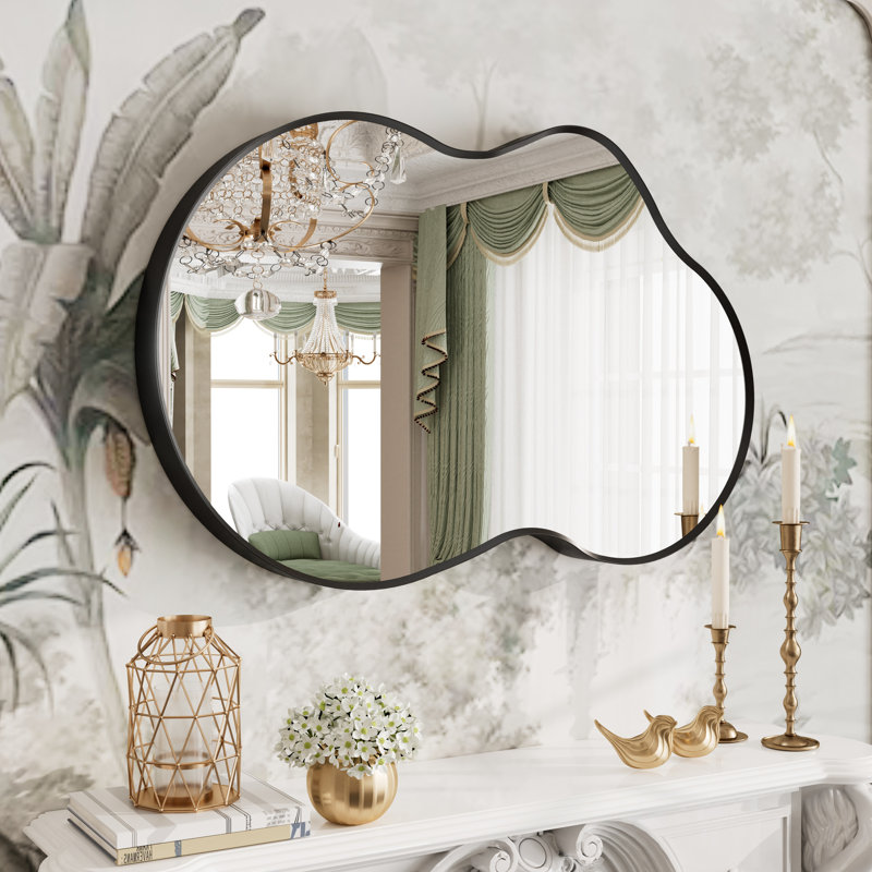 Miroir mural Amara, 36 po x 24 po, Noir mat